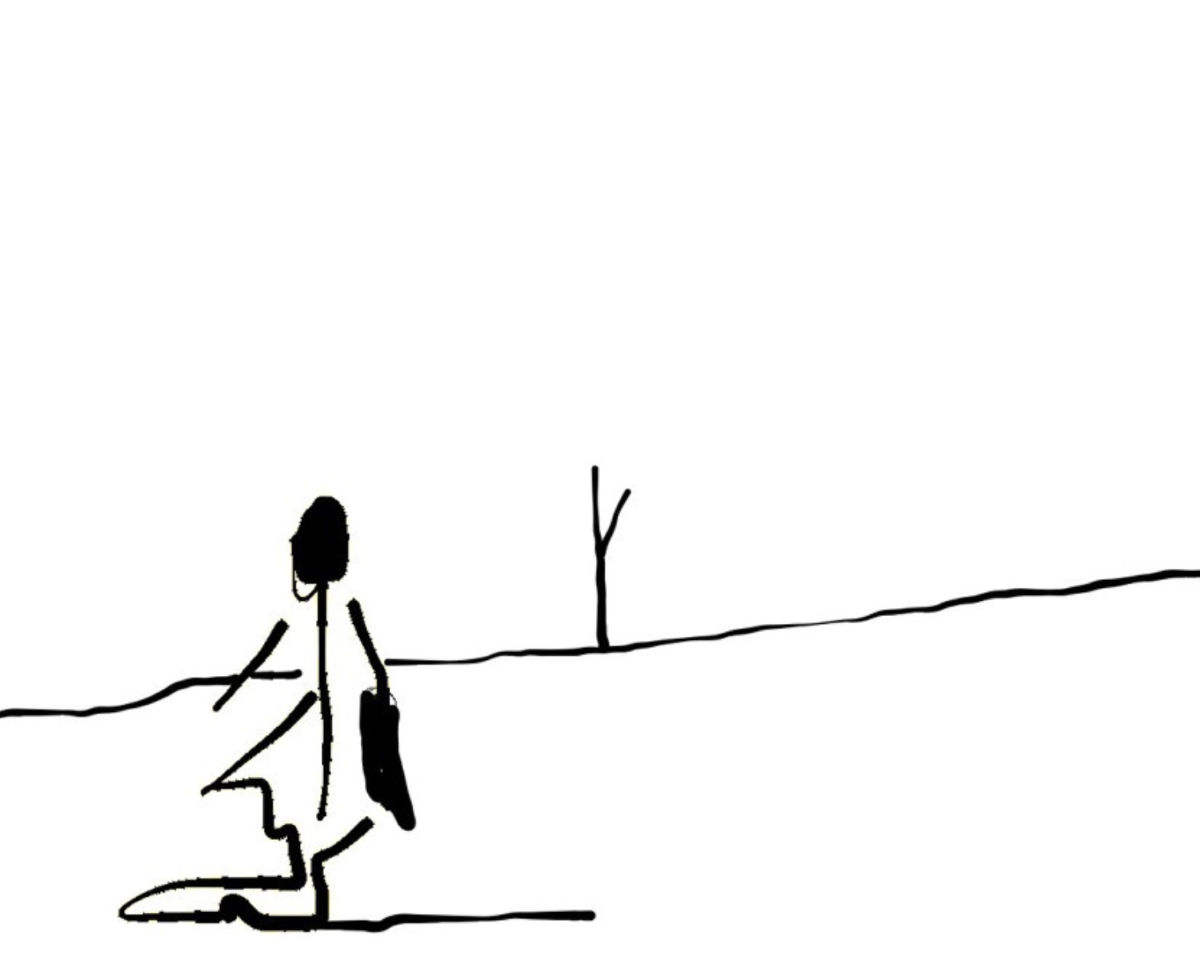 Intuitive digital sketch of a village girl